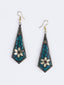 Gold Plated Contemporary Stone Studded Drop Earrings