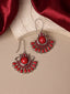 Silver-Plated Classic Stone-Studded Drop Earrings