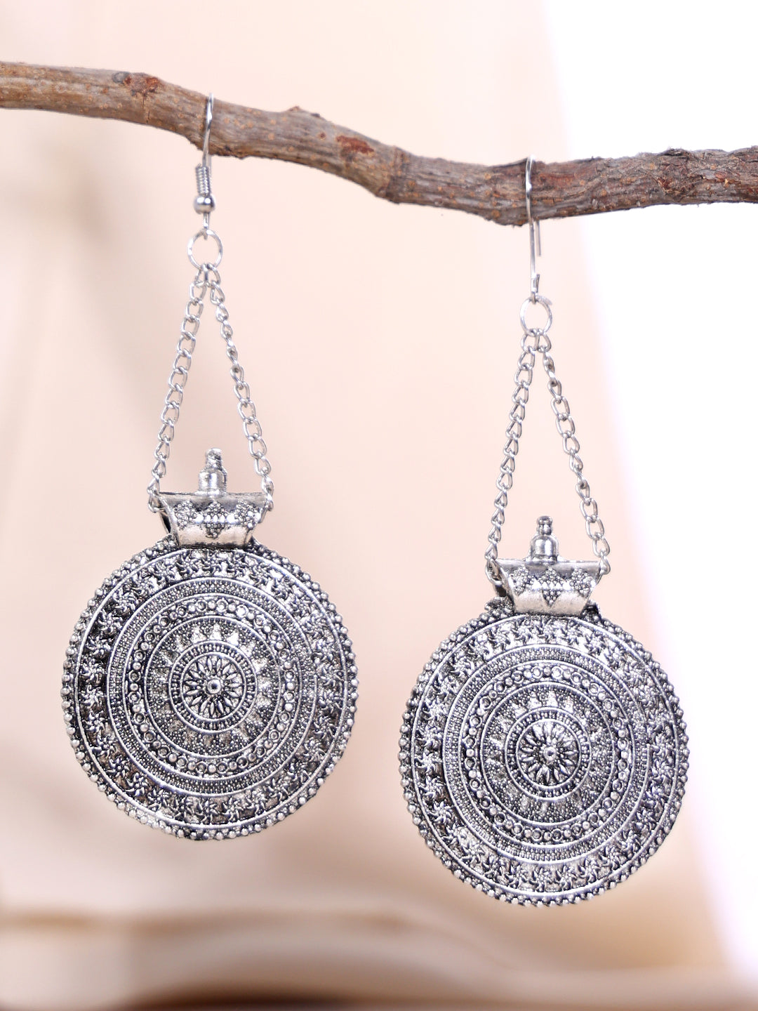 Silver Plated Circular Chandbalis