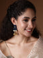 Gold-Plated Artificial Stones and Beads Studded Contemporary Jhumkas Earrings