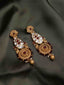 22Ct Gold Plated Kundan Studded Floral Shaped Drop Earrings