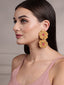 Gold Plated Artificial Beads Beaded Drop Earrings