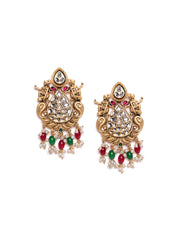 22CT Gold Plated Cubic Zirconia Studded Drop Earrings