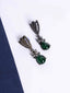 Silver-Plated Cubic Zirconia Studded Contemporary Drop Earrings