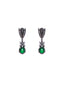 Silver-Plated Cubic Zirconia Studded Contemporary Drop Earrings