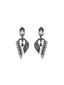 Silver-Plated Cubic Zirconia Studded Contemporary Drop Earrings