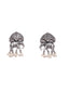 Silver Plated Elephant Shaped Oxidized Elephant Shaped Drop Earrings