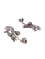 Silver Plated Artificial Beads Peacock Shaped Drop Earrings