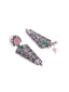 Silver Plated Cubic Zirconia Studded Oxidized Drop Earrings