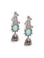 Silver Plated Cubic Zirconia Studded Oxidized Jhumka Earrings