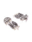 Silver Plated Artificial Beads Oxidized Contemporary Drop Earrings