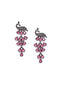 Silver-Plated Cubic Zirconia Studded Peacock Shaped Drop Earrings