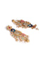 Gold Plated Cubic Zirconia Peacock Shaped Drop Earrings