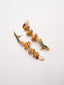Gold-Plated Artificial Stones Studded And Beaded Peacock Shaped Drop Earrings