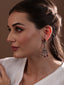 Pack Of 6 Silver Plated Cubic Zirconia Studded Drop Earrings