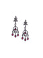 Pack Of 6 Silver Plated Cubic Zirconia Studded Drop Earrings