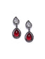 Rhodium Plated CZ Studded Contemporary Drop Earrings