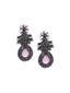 Rhodium Plated CZ Studded Contemporary Drop Earrings