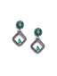 Pack Of 8 Silver Plated Cubic Zirconia Studded Drop Earrings