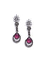 Pack Of 8 Silver Plated Cubic Zirconia Studded Drop Earrings