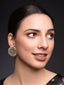 Gold-Plated Artificial Stones Studded And Beaded Circular Shaped Studs