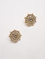 Gold-Plated Artificial Stones Studded And Beaded Circular Shaped Studs