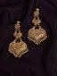 Gold Plated Kundan Contemporary Drop Earrings