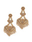 Gold Plated Kundan Contemporary Drop Earrings