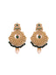 Gold Plated Beaded Contemporary Drop Earrings