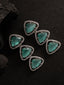 Silver -Plated Stones Studded Triangular Shaped Drop Earrings
