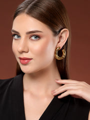 Gold-Plated Bow Shaped Drop Earrings