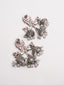 Silver Plated Stones Studded And Beaded Contemporary Oxidized Drop Earrings