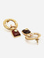 Gold-Plated Stone Studded Contemporary Drop Earrings