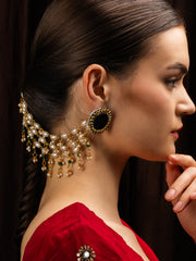 Gold-Plated Pearls Beaded Contemporary Ear Chain