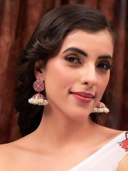 Silver-Plated Pearls Dome Shaped Jhumkas Earrings