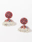 Silver-Plated Pearls Dome Shaped Jhumkas Earrings