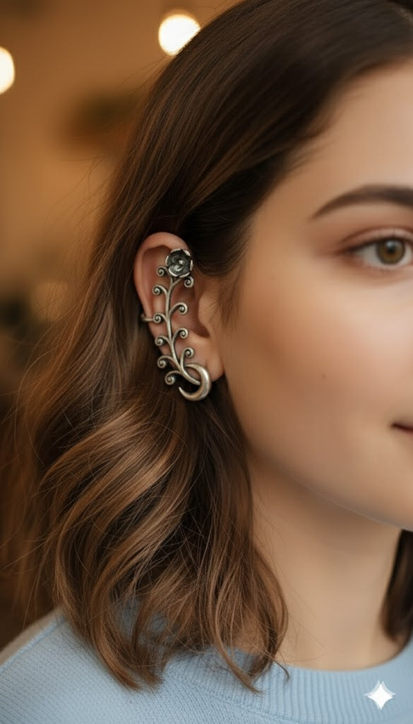 Floral Ear Cuff Earrings