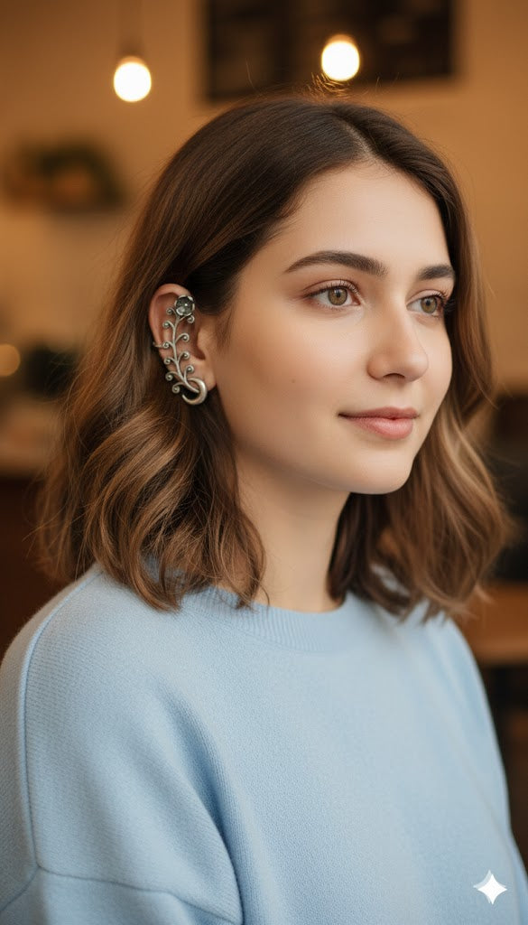 Floral Ear Cuff Earrings