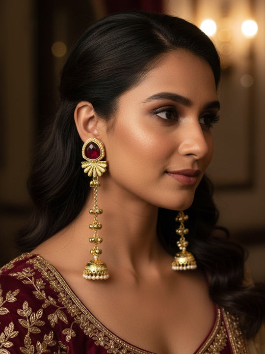 Geometric Jhumkas Earrings