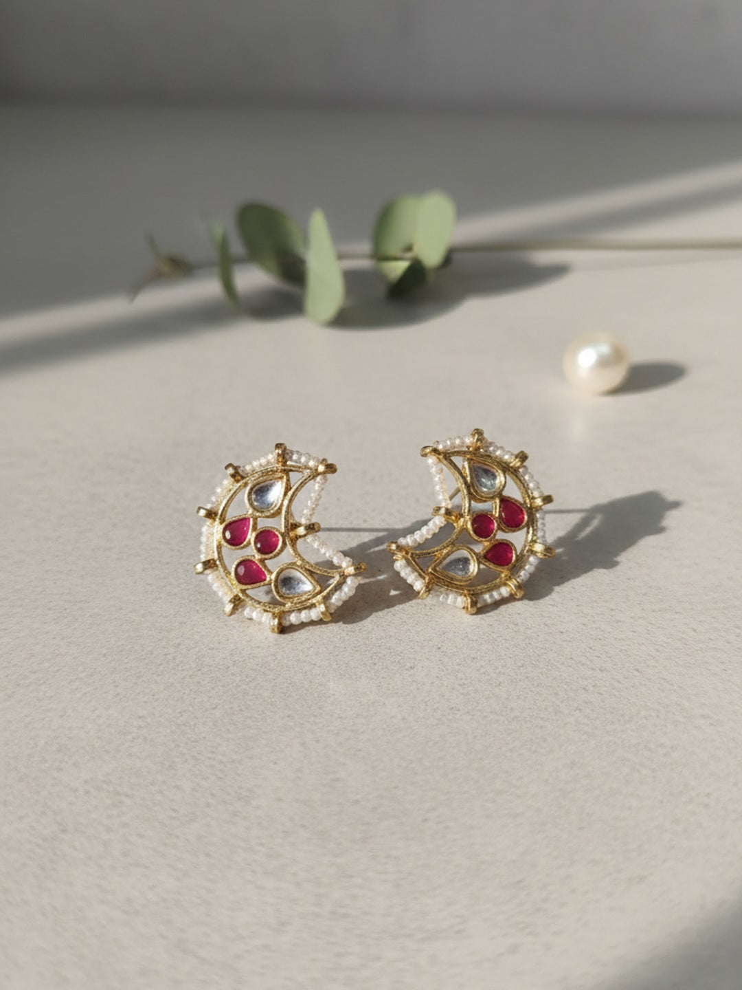 Crescent Shaped Studs Earrings