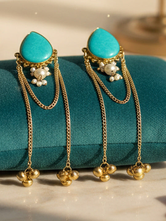 Teardrop Shaped Drop Earrings