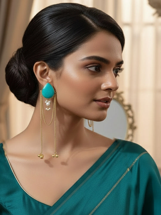 Teardrop Shaped Drop Earrings