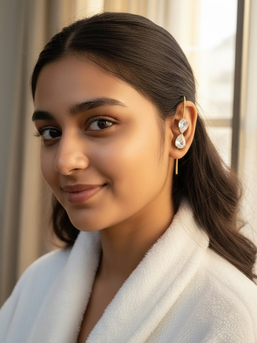 Teardrop Shaped Ear Cuff Earrings