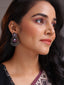 Silver-Toned Contemporary Chandbalis Earrings