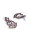 Silver-Toned Contemporary Chandbalis Earrings