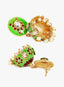 Gold-Plated & Green Dome-Shaped Jhumkas