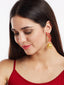 Gold-Plated & Red Dome-Shaped Jhumkas