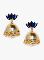 Gold-Plated Floral Jhumkas