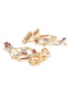 Pink & Off-White Gold-Plated Handcrafted Crescent-Shaped Chandbalis