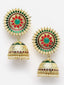 Women Gold-Toned Dome Shaped Jhumkas Earrings